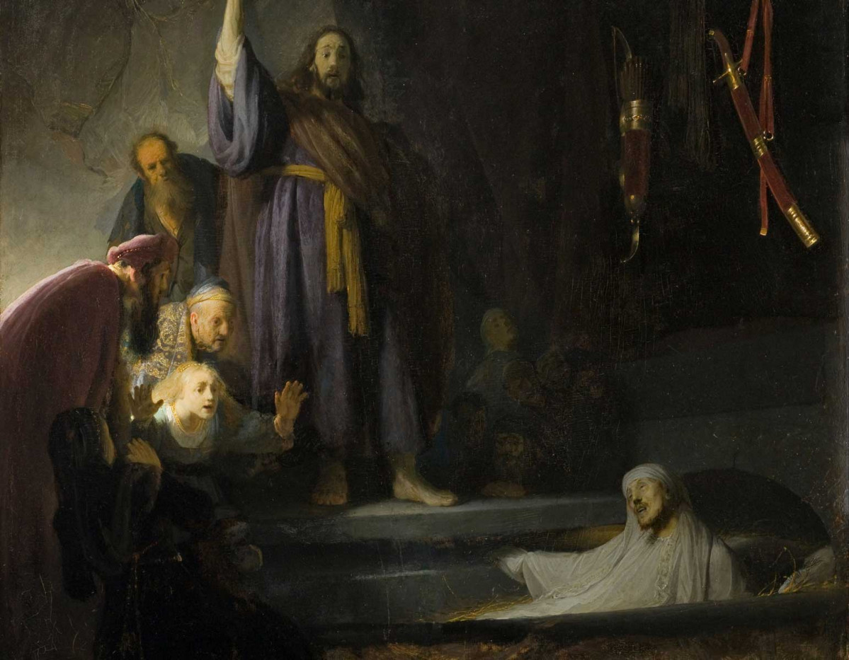  نقاشی The Raising of Lazarus (۱۶۳۰-۱۶۳۱) اثر Rembrandt عکس روی جلد کتاب بیماری منتهی به مرگ