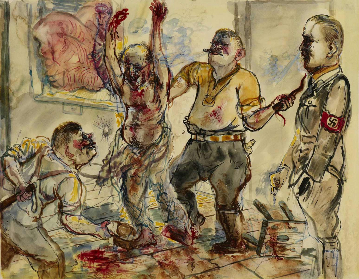 نقاشی (1938) Interrogation از گئورگه گروس (George Grosz)