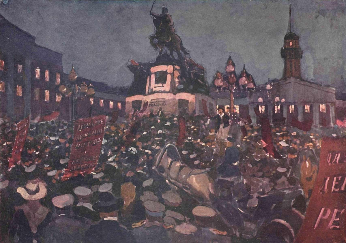 On Skobelevskaya Square in Moscow during the February Revolution