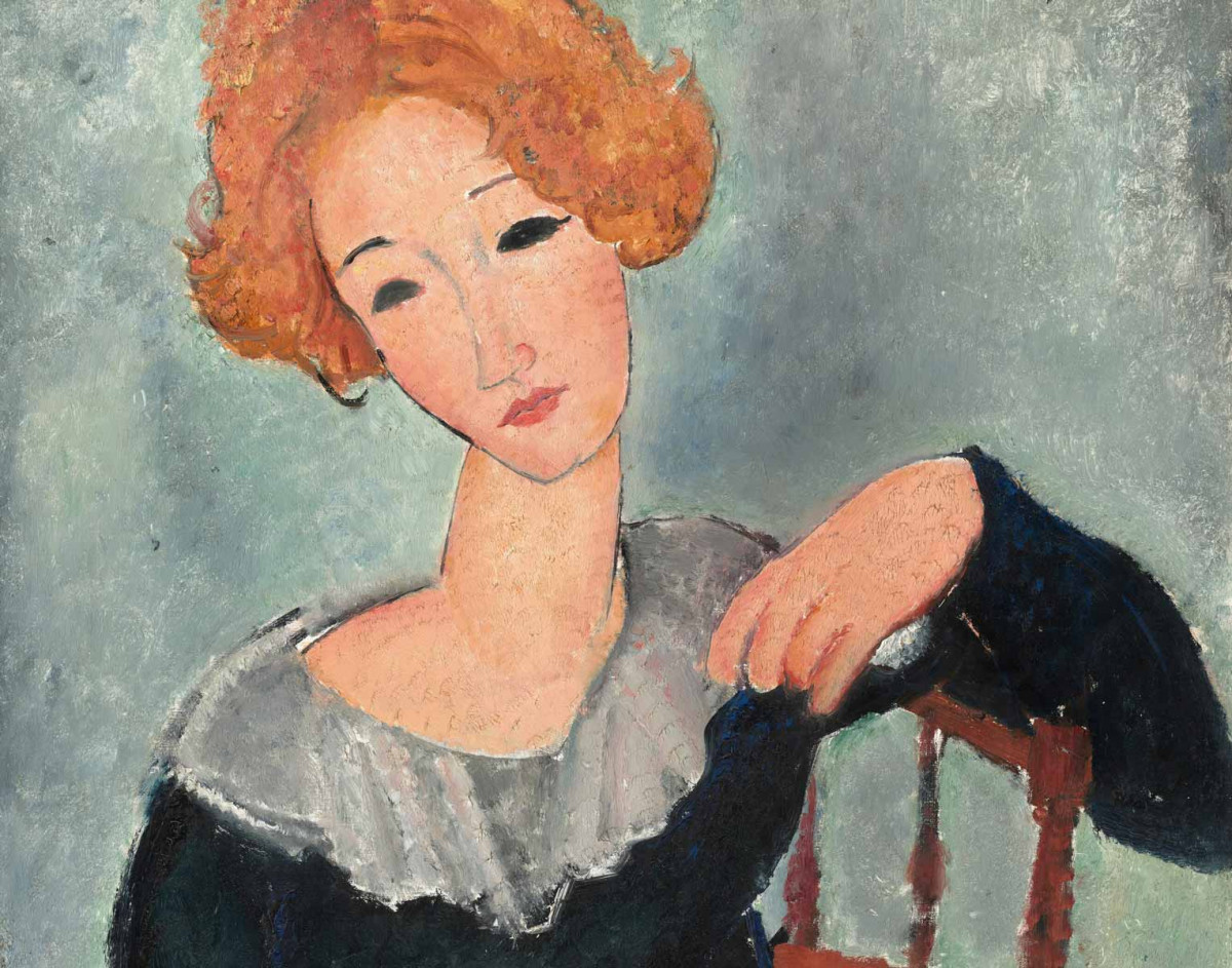 عکس روی جلد کتاب یک توهم عاشقانه Amedeo Modigliani Woman with Red Hair