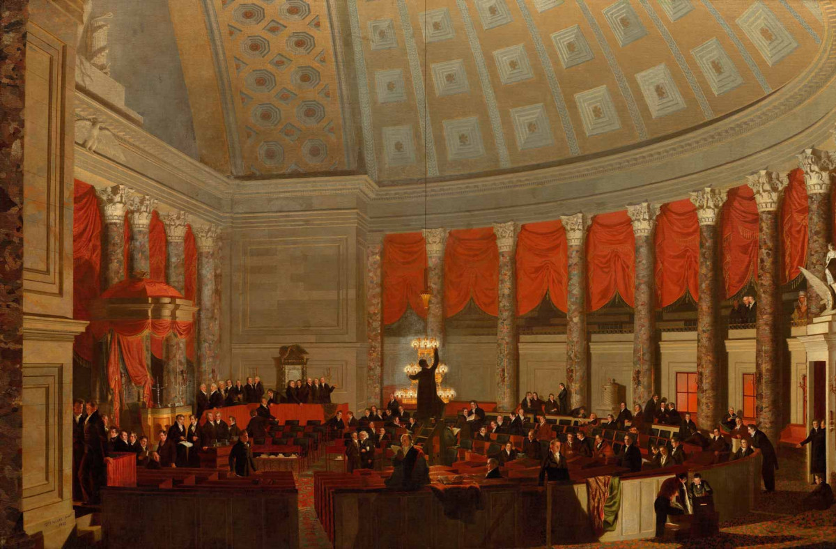 نقاشی The House of Representatives (1822) از ساموئل مورس